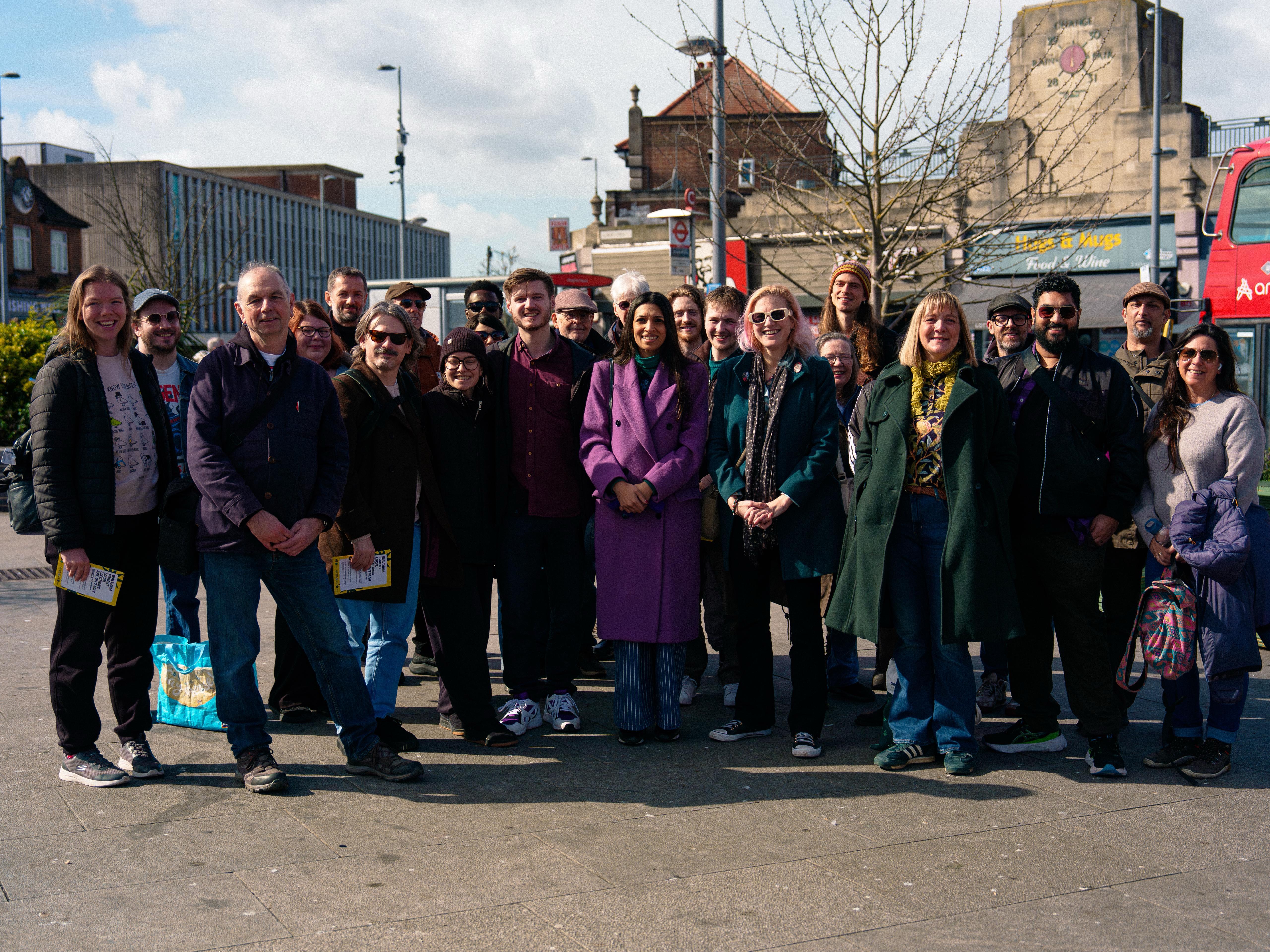 Group of volunteers canvassing
