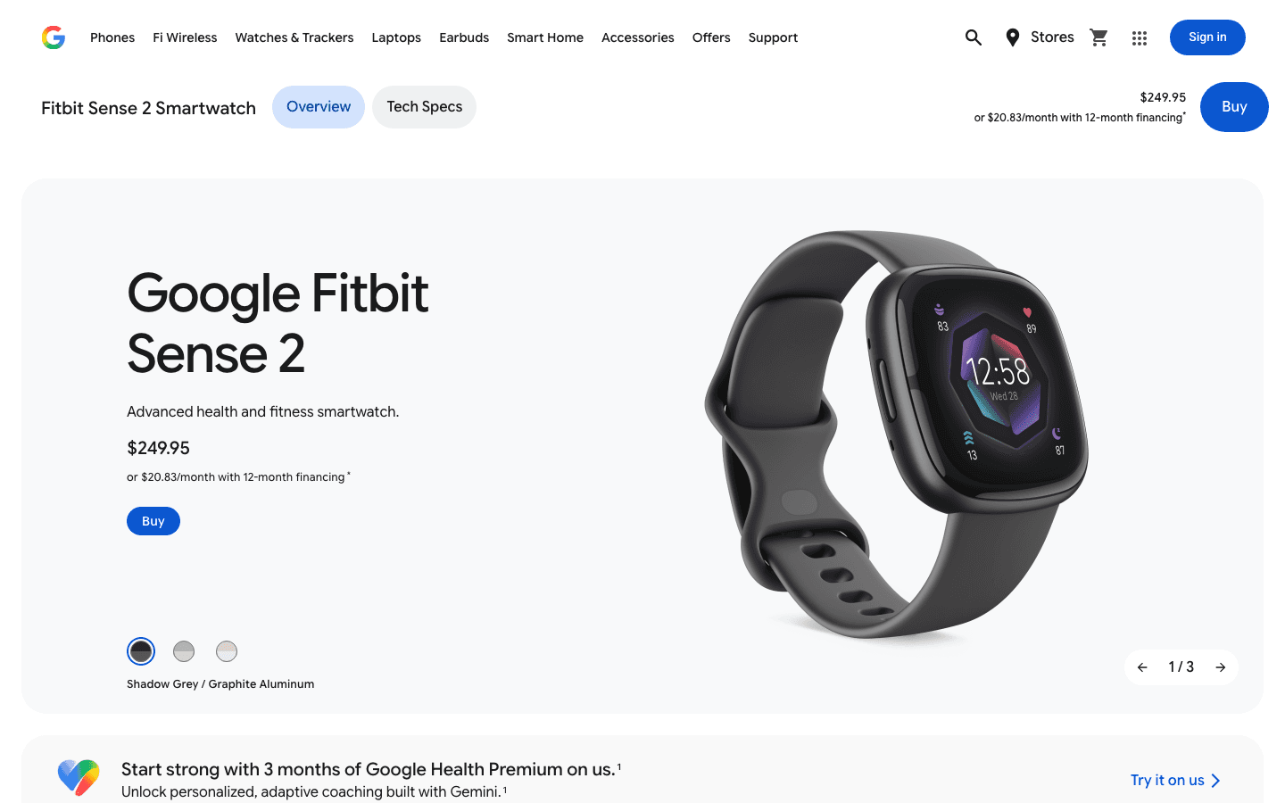 Google Fitbit Sense 2 smartwatch