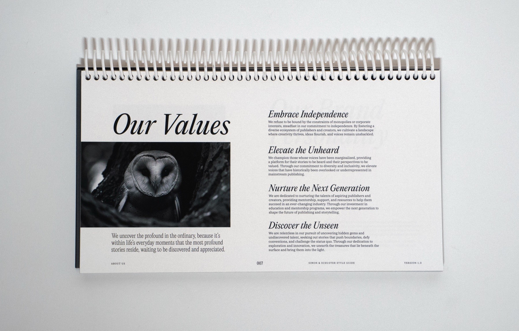 Simon & Schuster brand guidelines spread 7