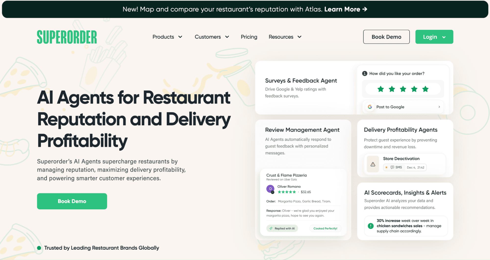 Superorder is a restaurant reputation management software with a suite of AI agents that help you automate & personalize every review response