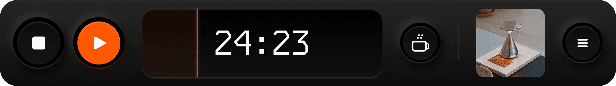 Expanded NotchFlow Pomodoro timer controls