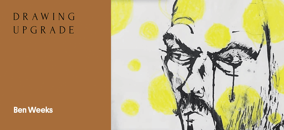 Drawing Upgrade Title Card Image with Drawing of Man's Head with Floating Dots