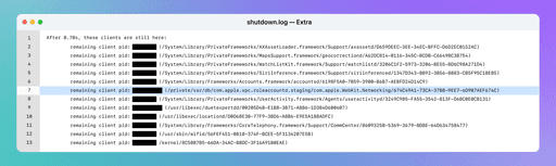 An image of a shutdown.log file
