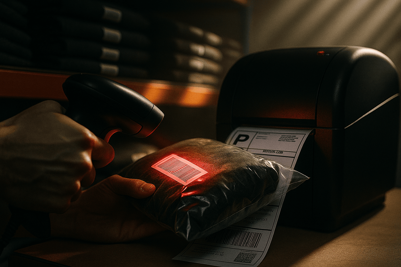 Careful scanning of items and creation of labels before shipping