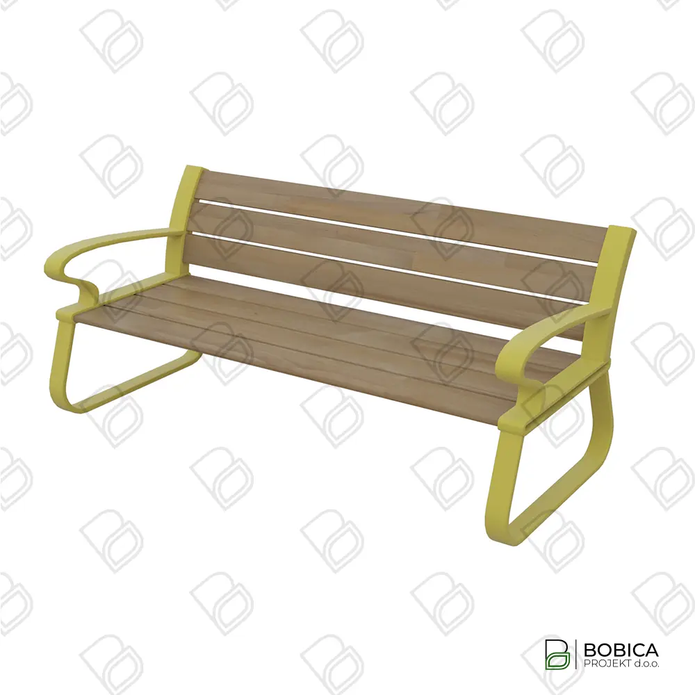 Urbana klupa s naslonom – "Aura Gold"