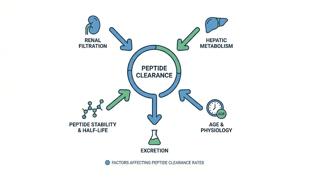 Factors affecting peptide detection and clearance from body