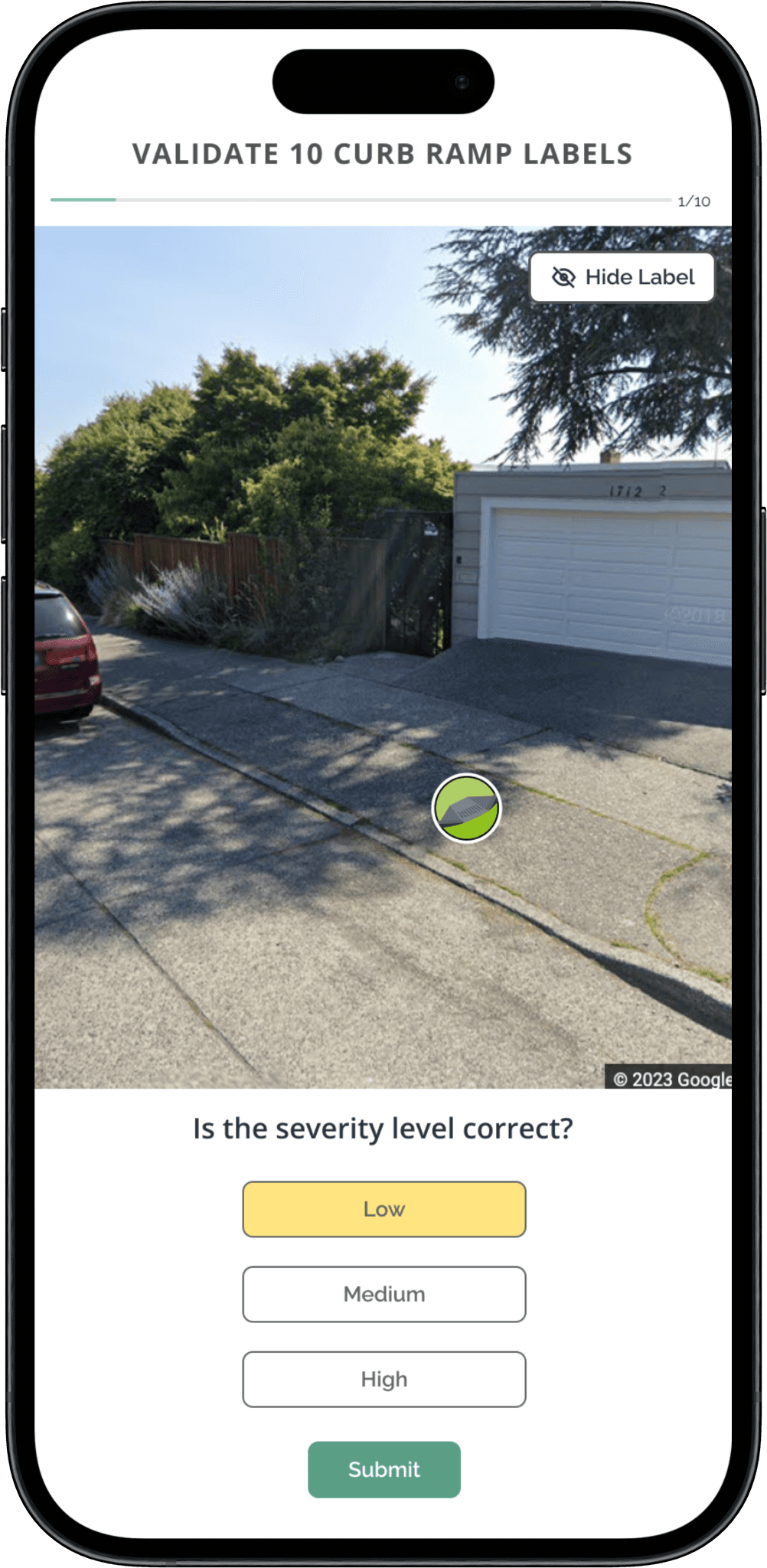 Mobile Validation Interface - Step 3