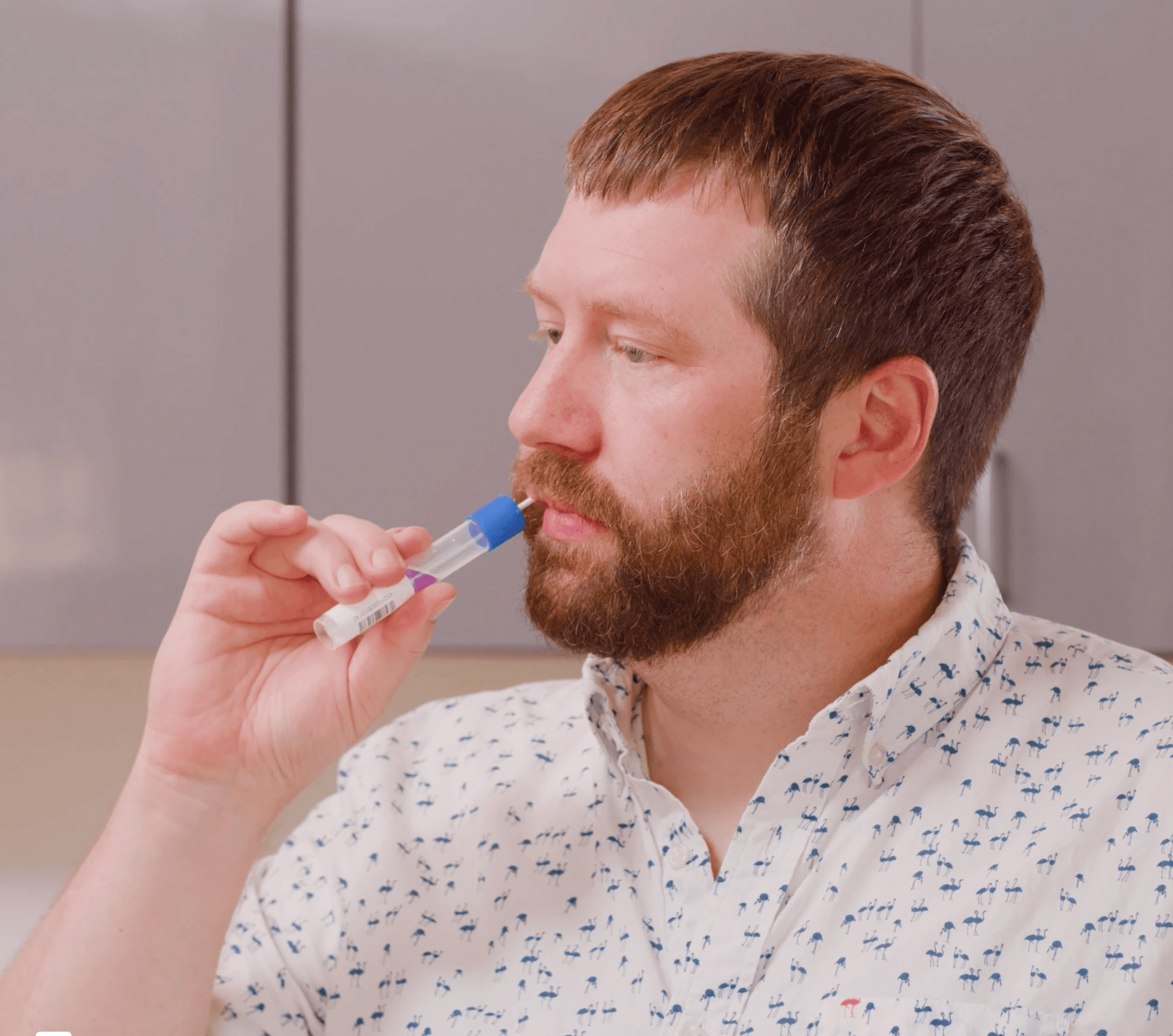 Cheek swab collection for pharmacogenomic (PGx) testing at Harper Health.