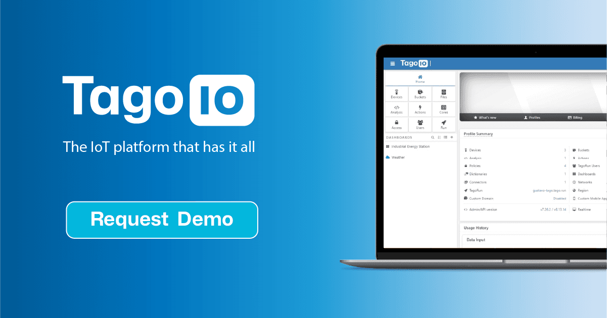 Request a Demo - TagoIO Connect to hundreds of IoT devices