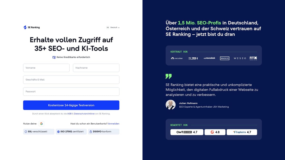 Top 7 SEO Angebote 2026: Die Besten Deals Für Ihren Erfolg - SE Ranking – All-in-One SEO-Tool für Unternehmen