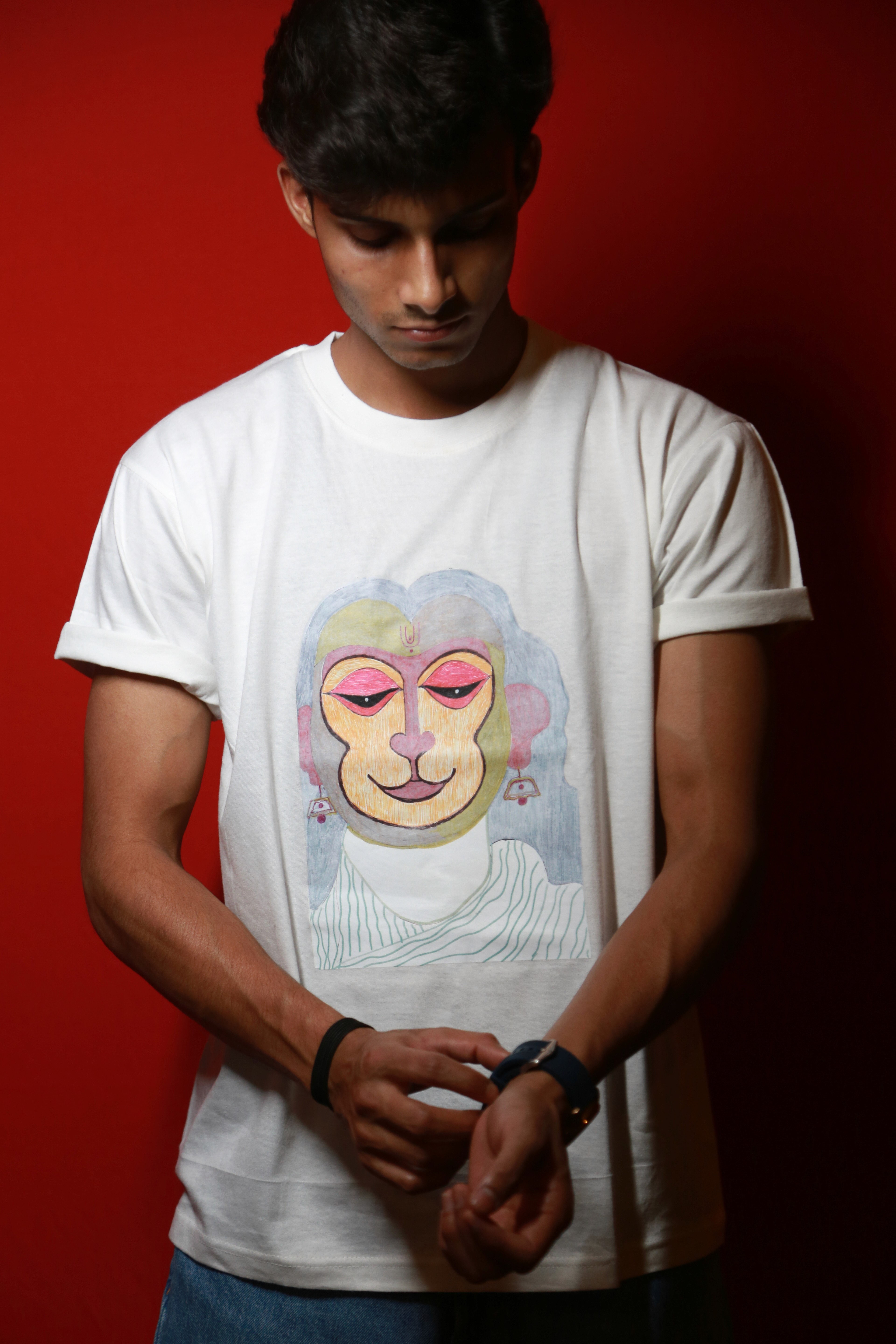 Woman in greenish shirt