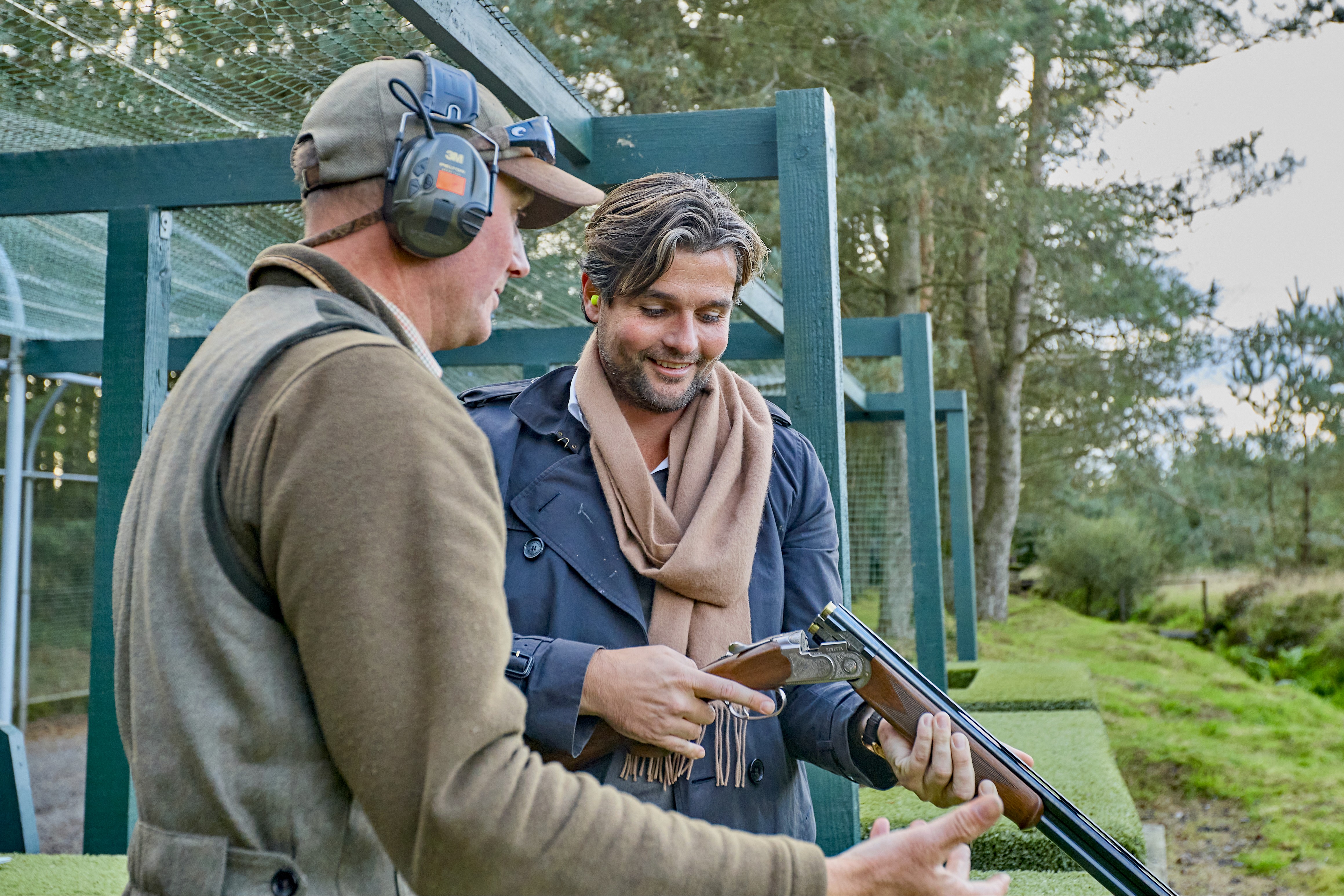 Luxury event images of Audemars Piguet VIP guests with shooting instructors at Gleneagles – VIP photography.