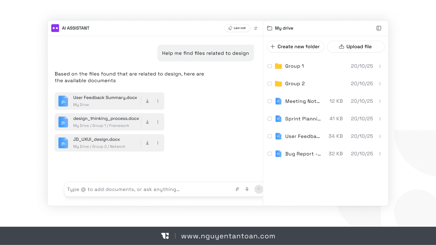 AI UX Nguyen Tan Toan Product Design illustration of natural language search and manipulation in AI UX.