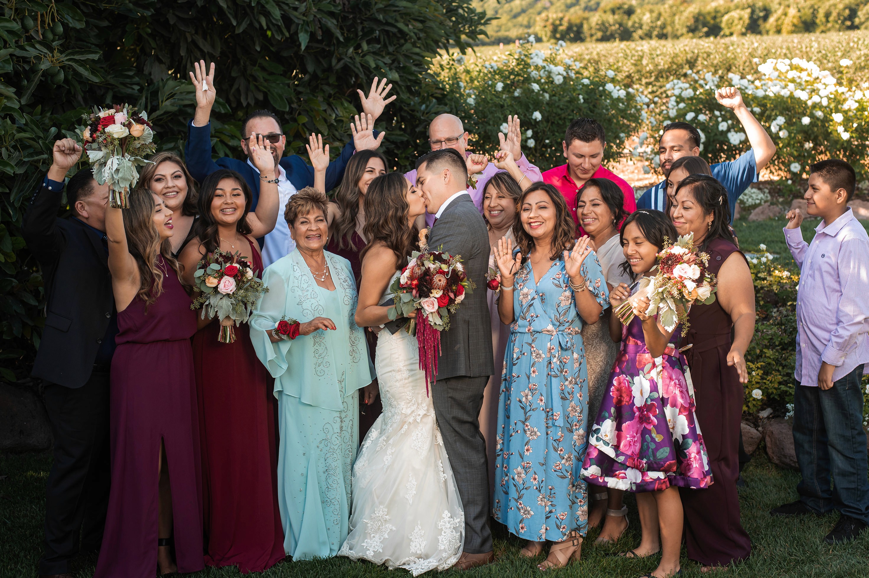Family wedding portraits at Gerry Ranch in Santa Rosa Valley