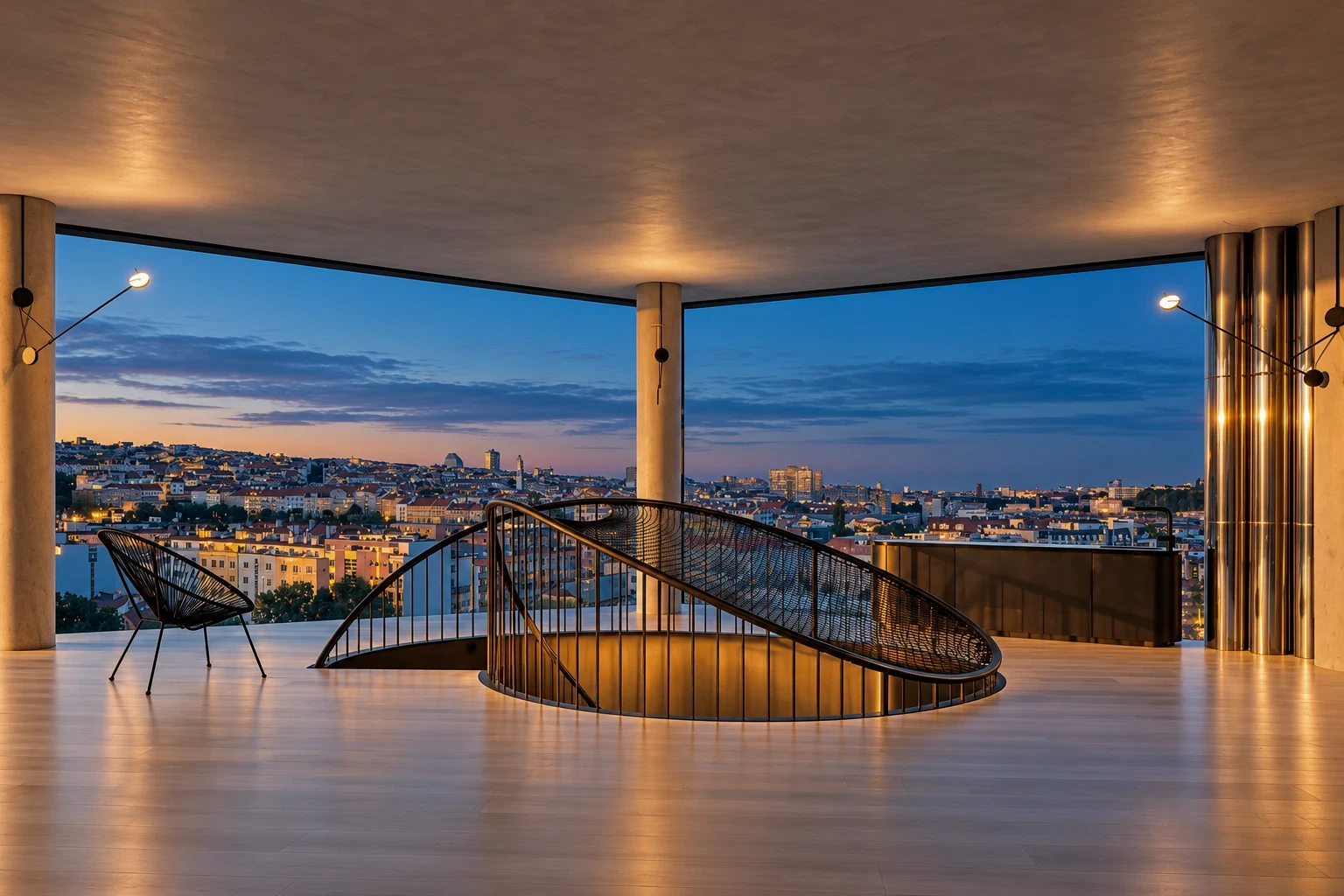 Frameless window of an apartment in Prague - Penthouse
