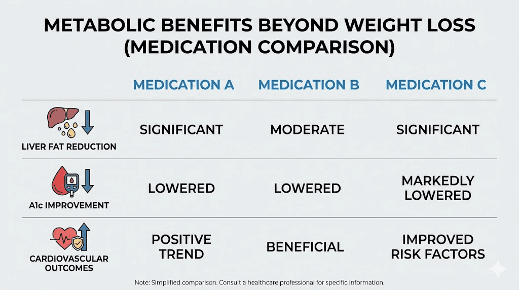 Metabolic benefits comparison semaglutide tirzepatide retatrutide beyond weight loss
