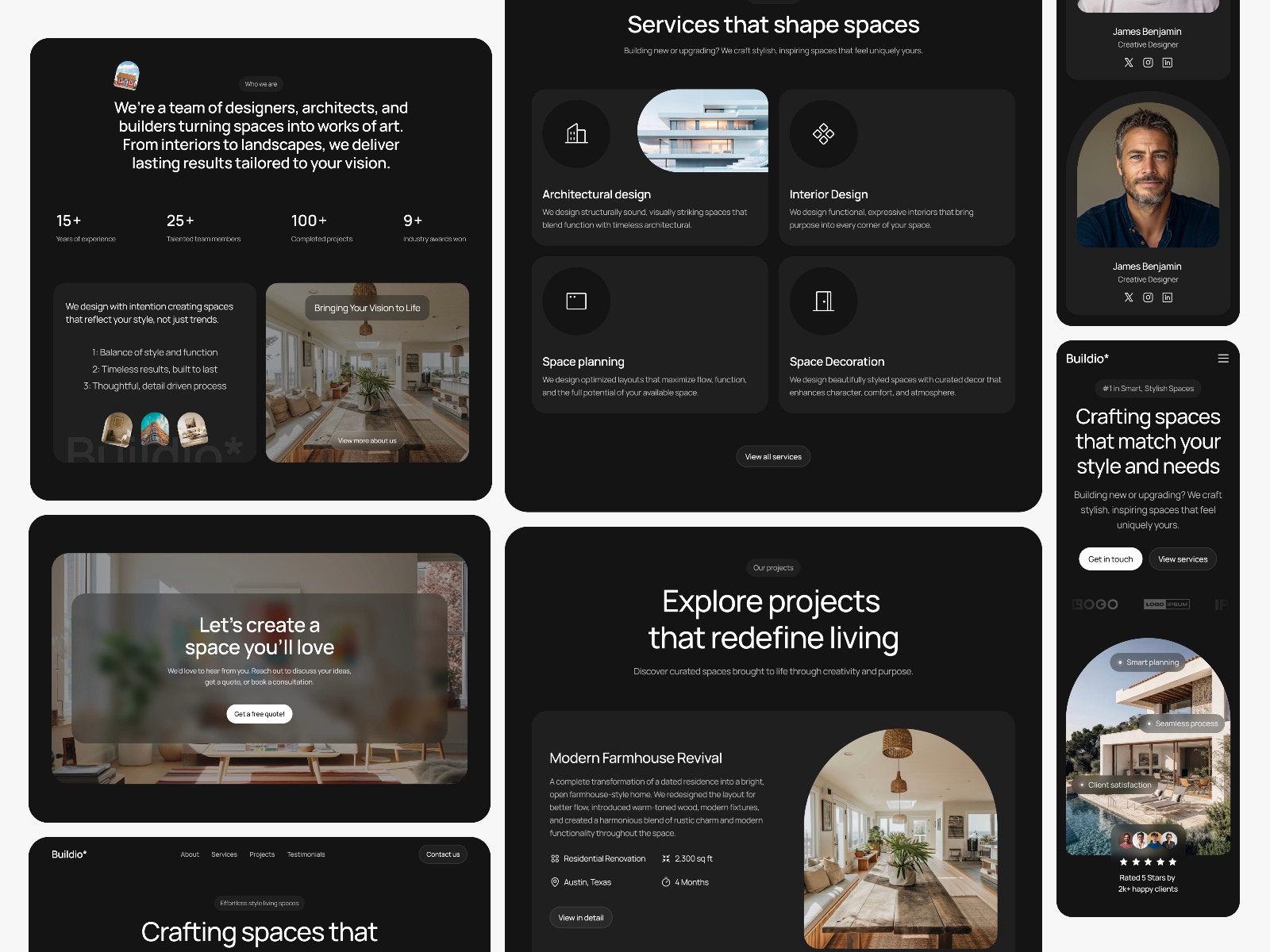 Buildio — 高级暗黑现代房地产网站设计灵感