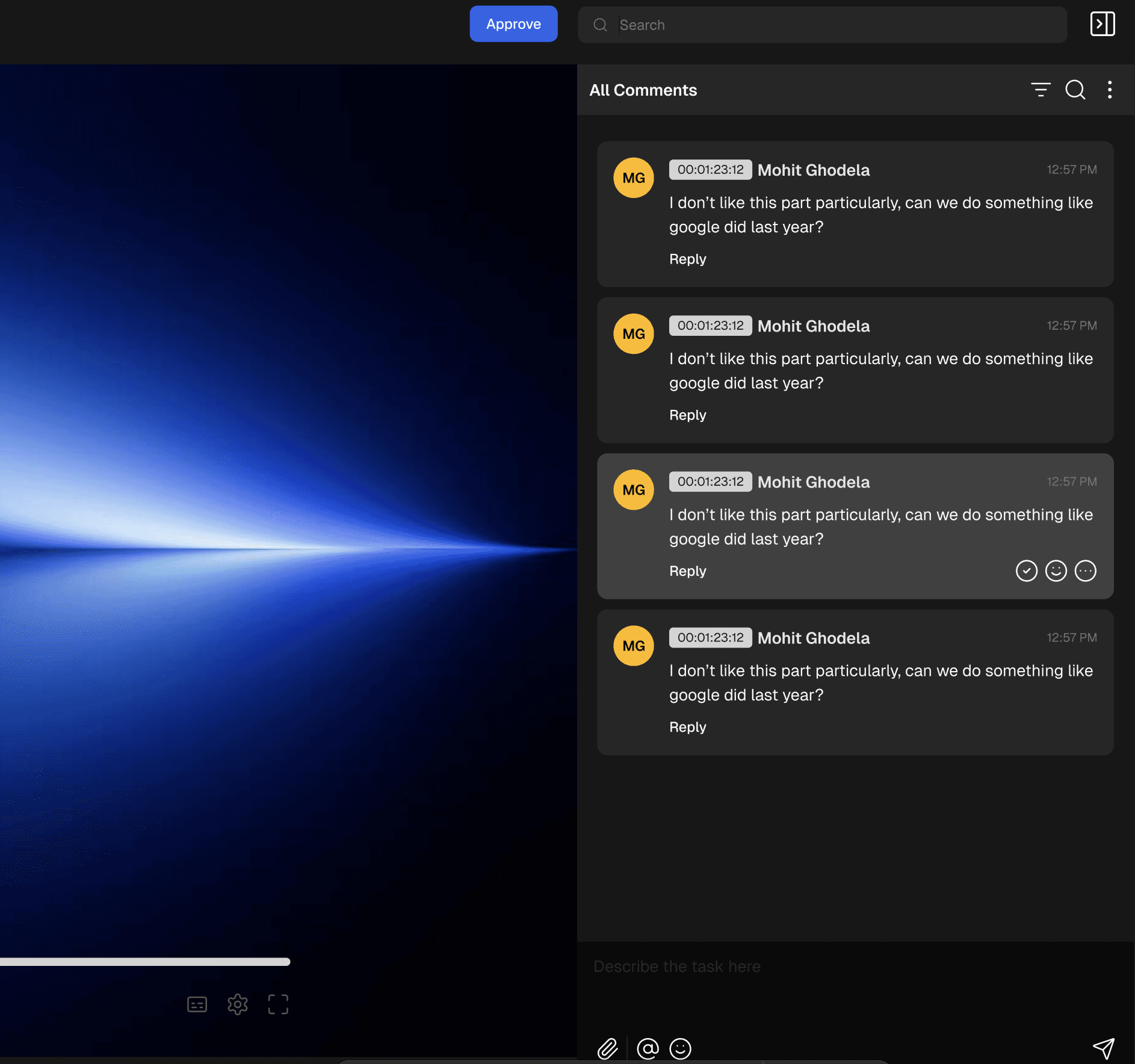 An image of Freelio's project ui