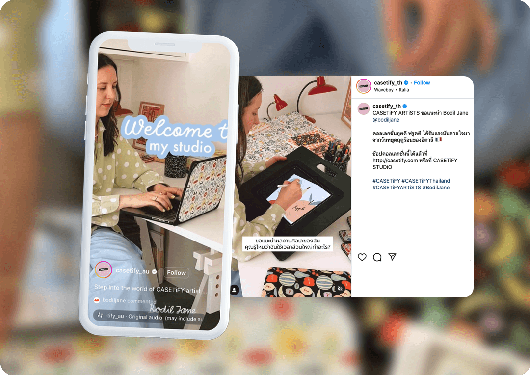 Social assets for Bodil Jane's new collection with Casetify.