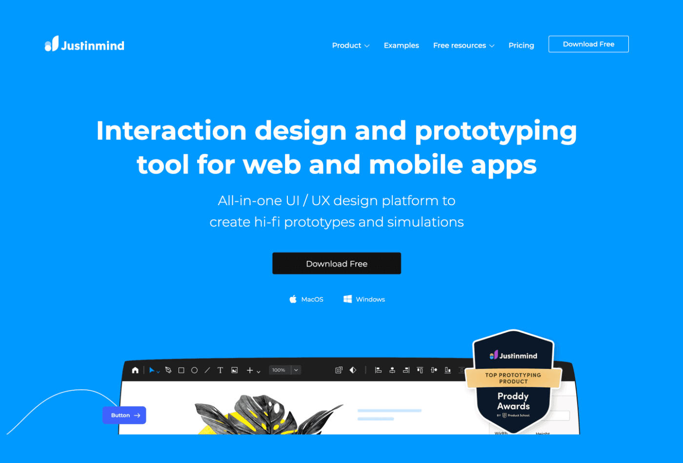 Justinmind prototyping design tool