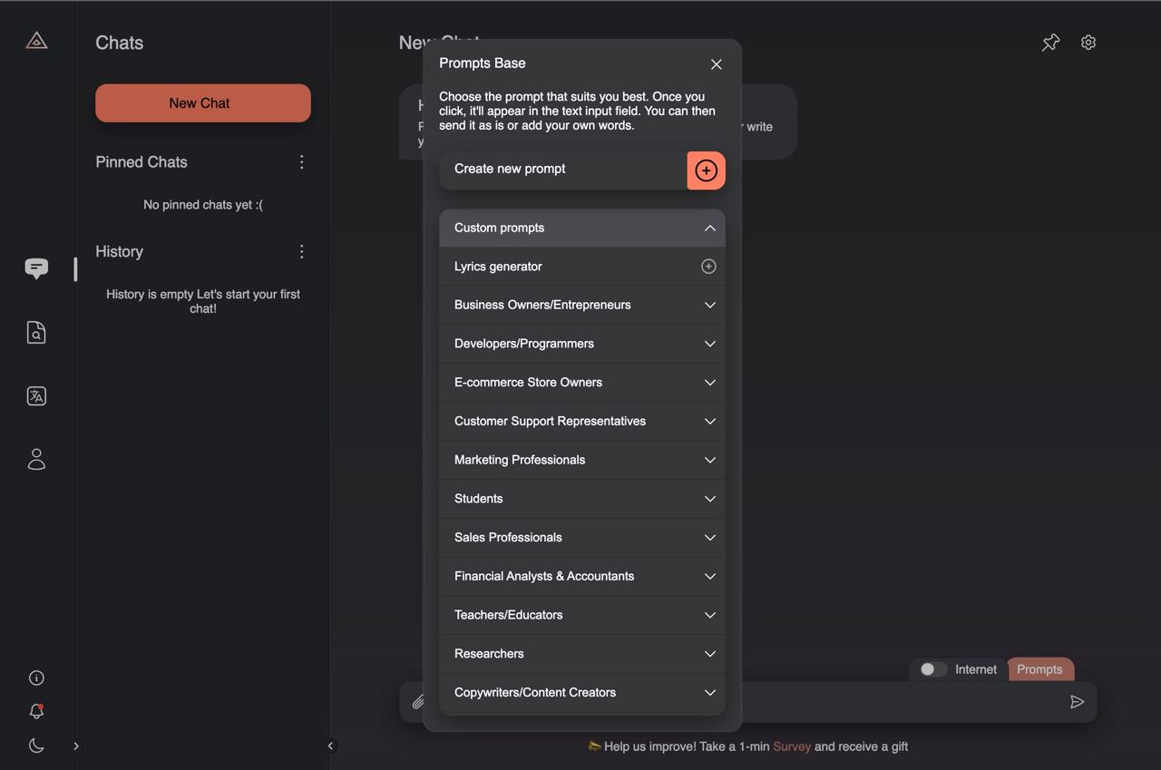 lyric generator from the AI Assistant