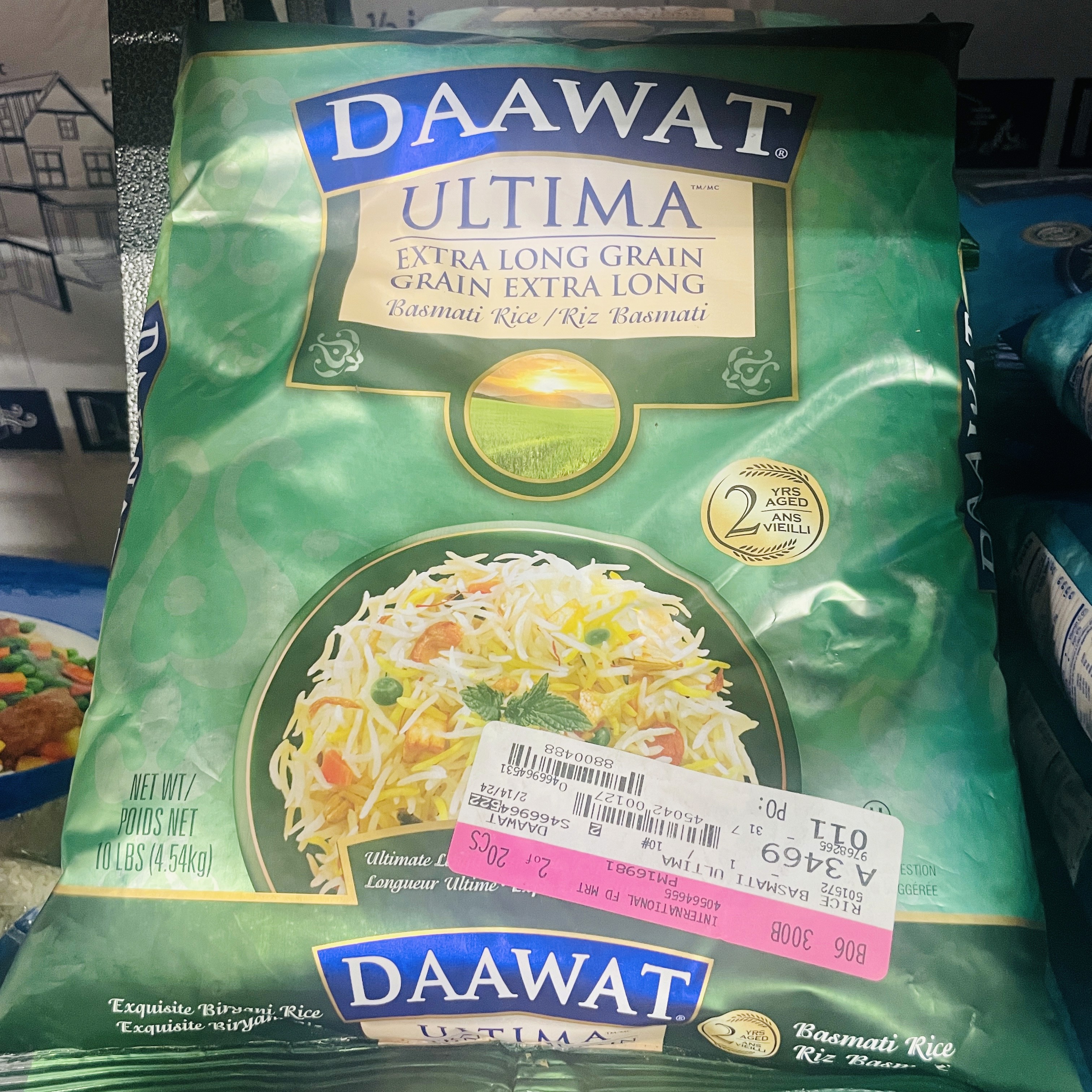 Daawat Ultima extra long grain basmati rice at International Food Market Orlando.