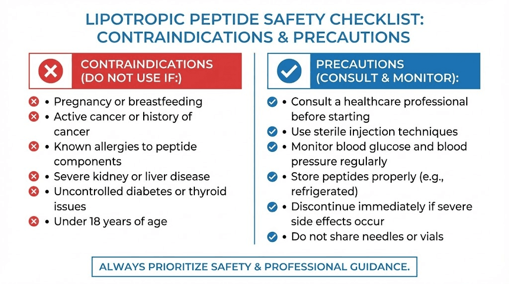 Lipotropic peptide safety checklist and contraindications guide