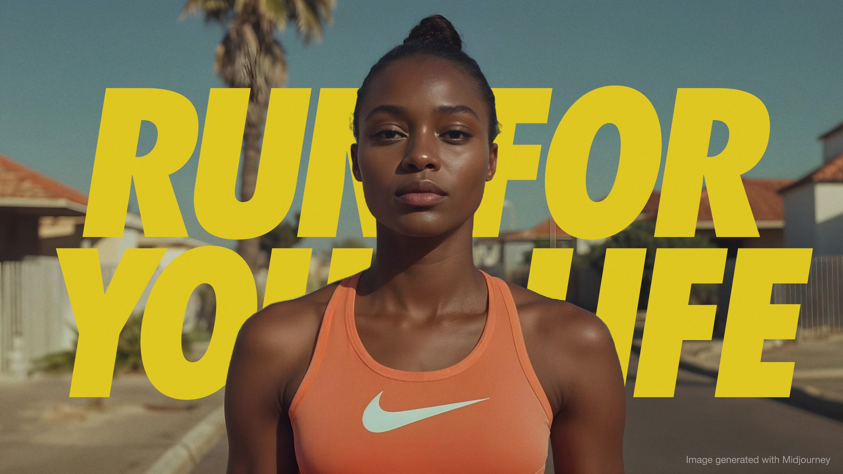 nike woman portrait in running clothes