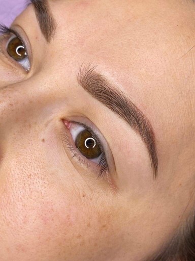 Semi-permanent ombre brows transformation in LA.