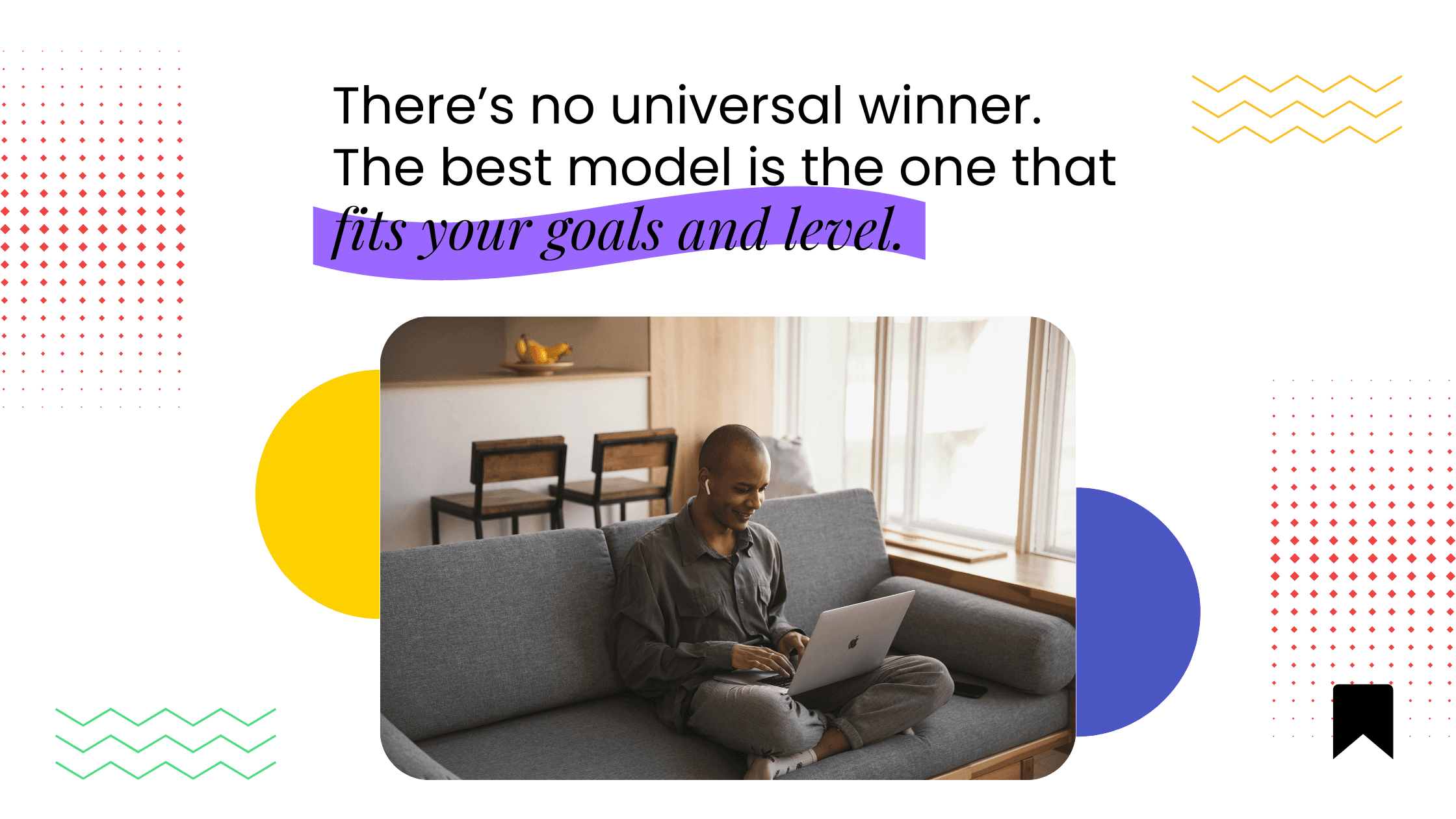 Coach reviewing options on a laptop, reinforcing that the best coaching model depends on personal goals, level, and vision.