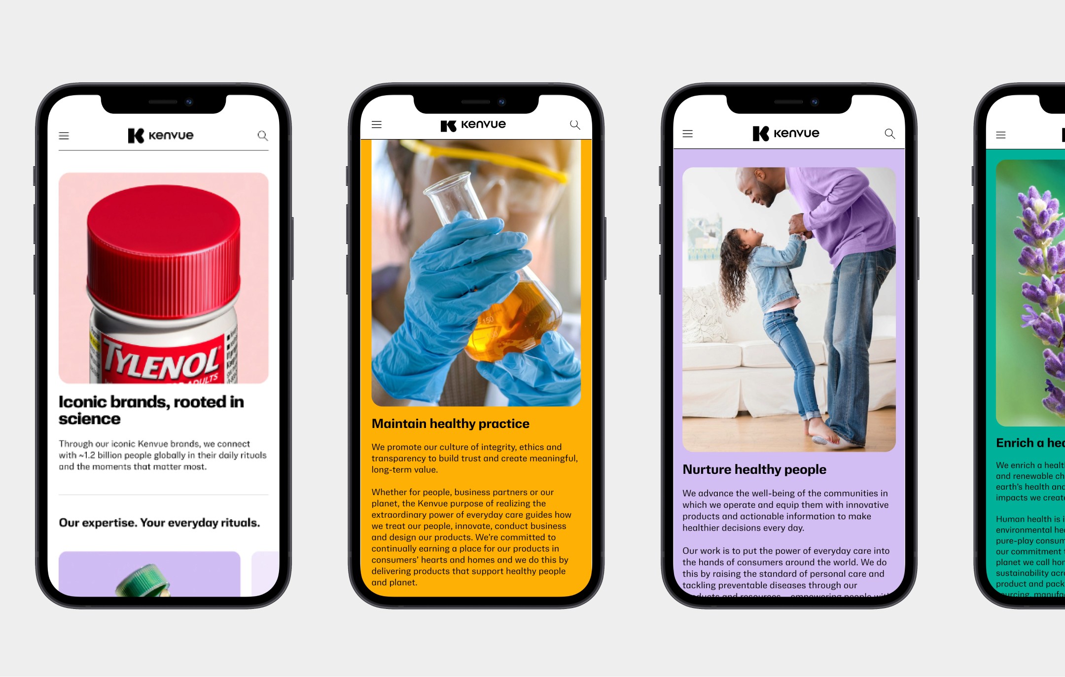 image of Kenvue's mobile website