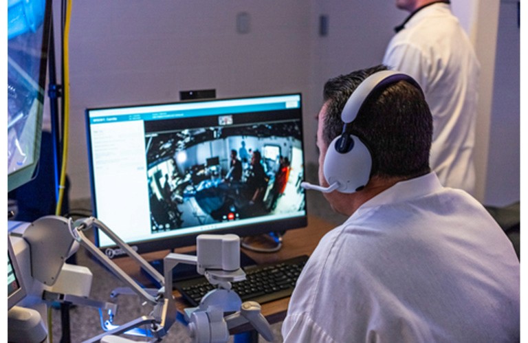 Surgeon doing remote surgery