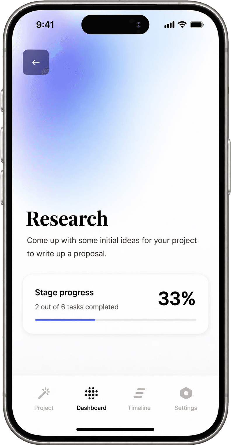 iPhone on left with app mockup
