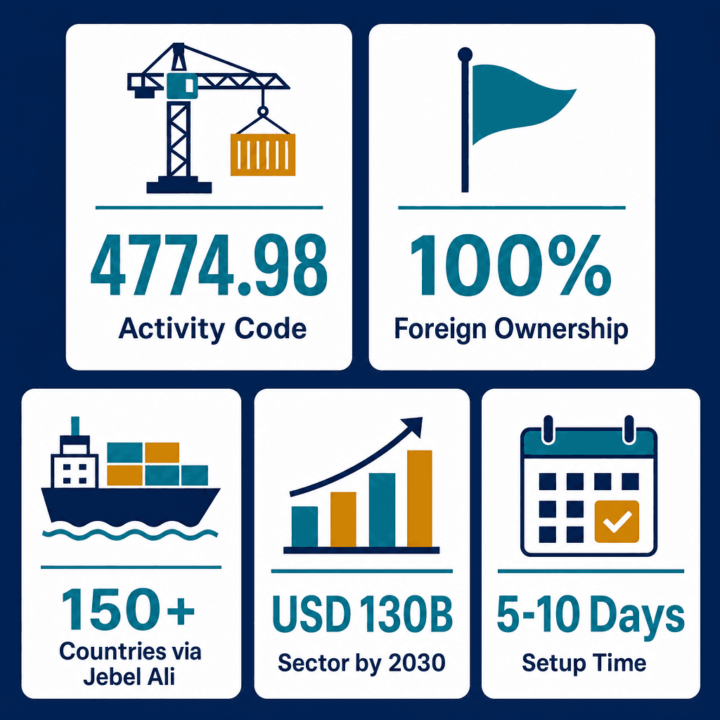 Infographic: How to Get a Used Heavy Equipment & Machinery Trading License in Dubai