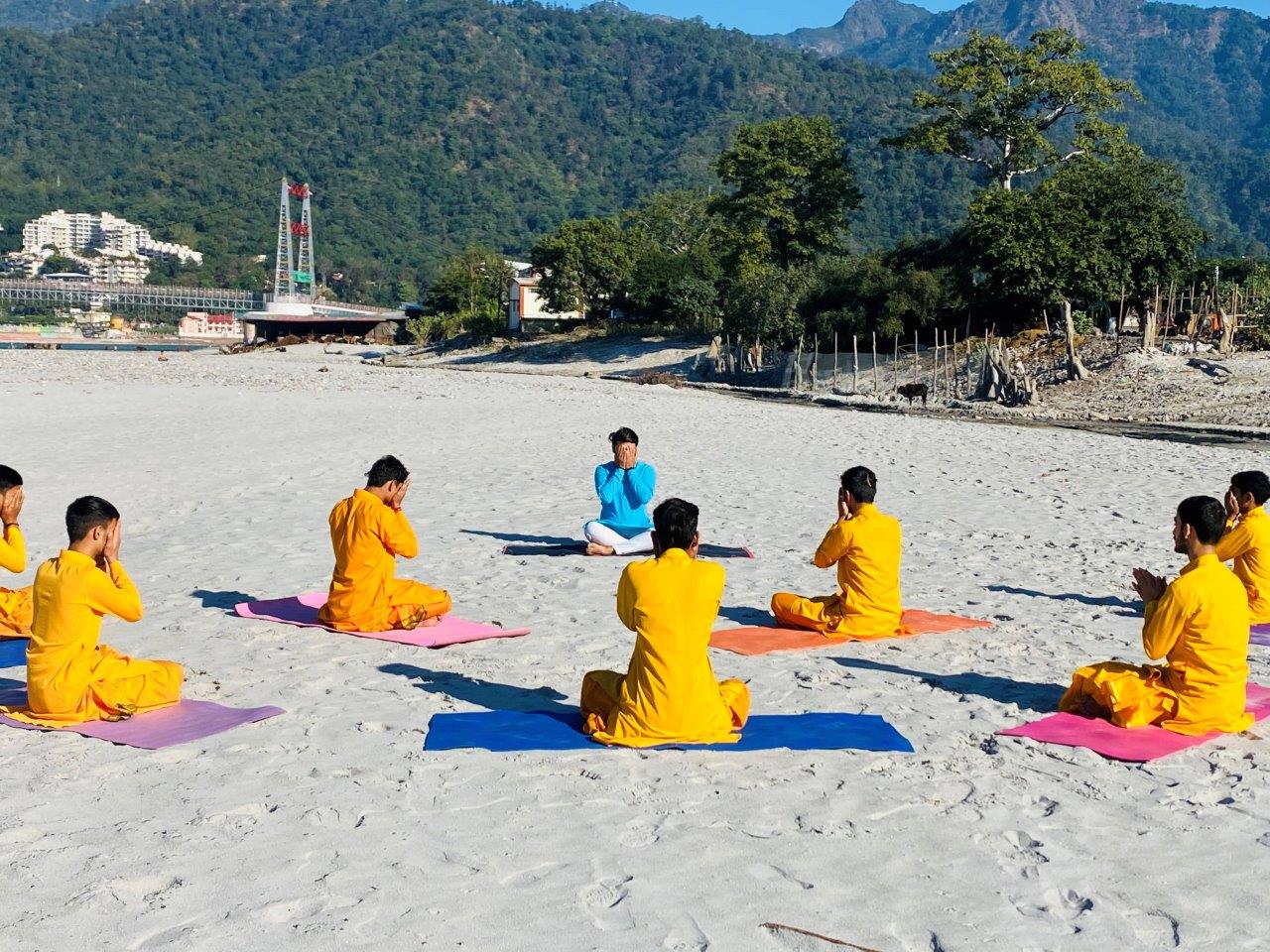 collective yoga session