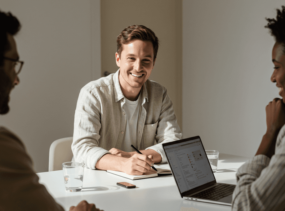 person sitting in a chair in front of a man