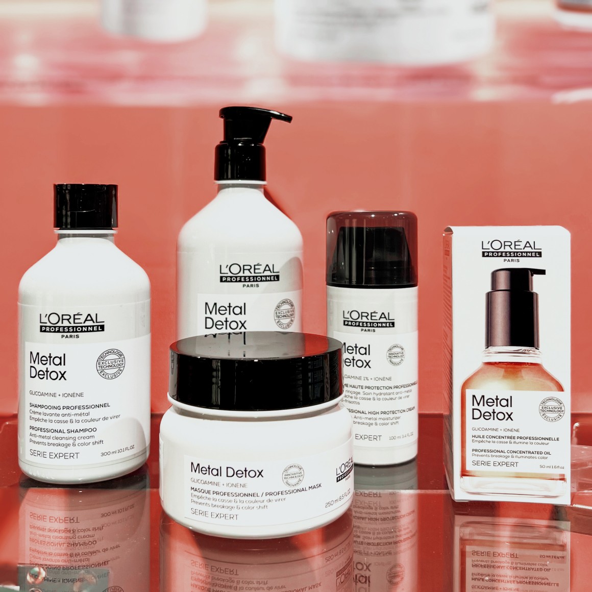 Photo de produits capillaires  L'Oréal, réalisée pour le centre commercial Beaulieu à Nantes.