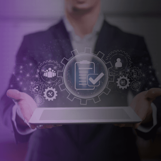 Team collaborating with technology in a modern workplace, nDataStor people-first IT consulting