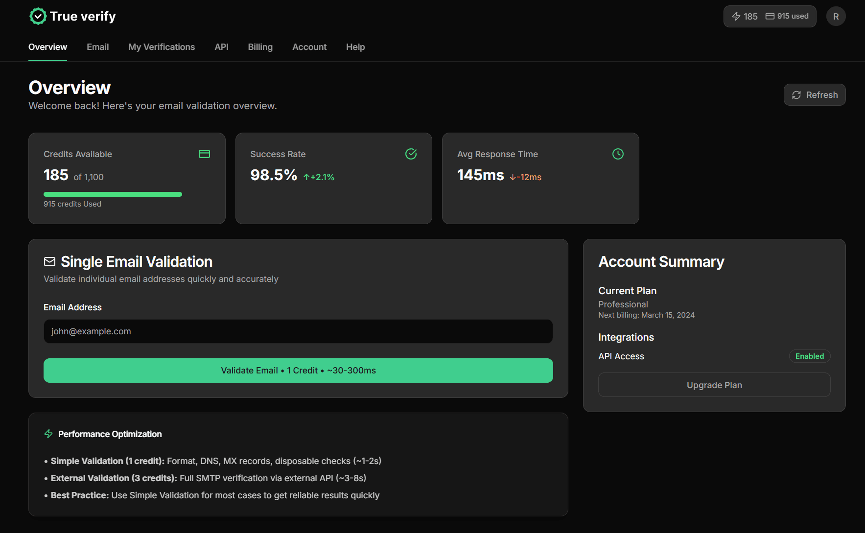 Trueverify Dashboard 