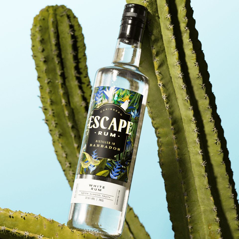 Escape Rum Detail – Verpackungs-Closeup mit Wortmarke