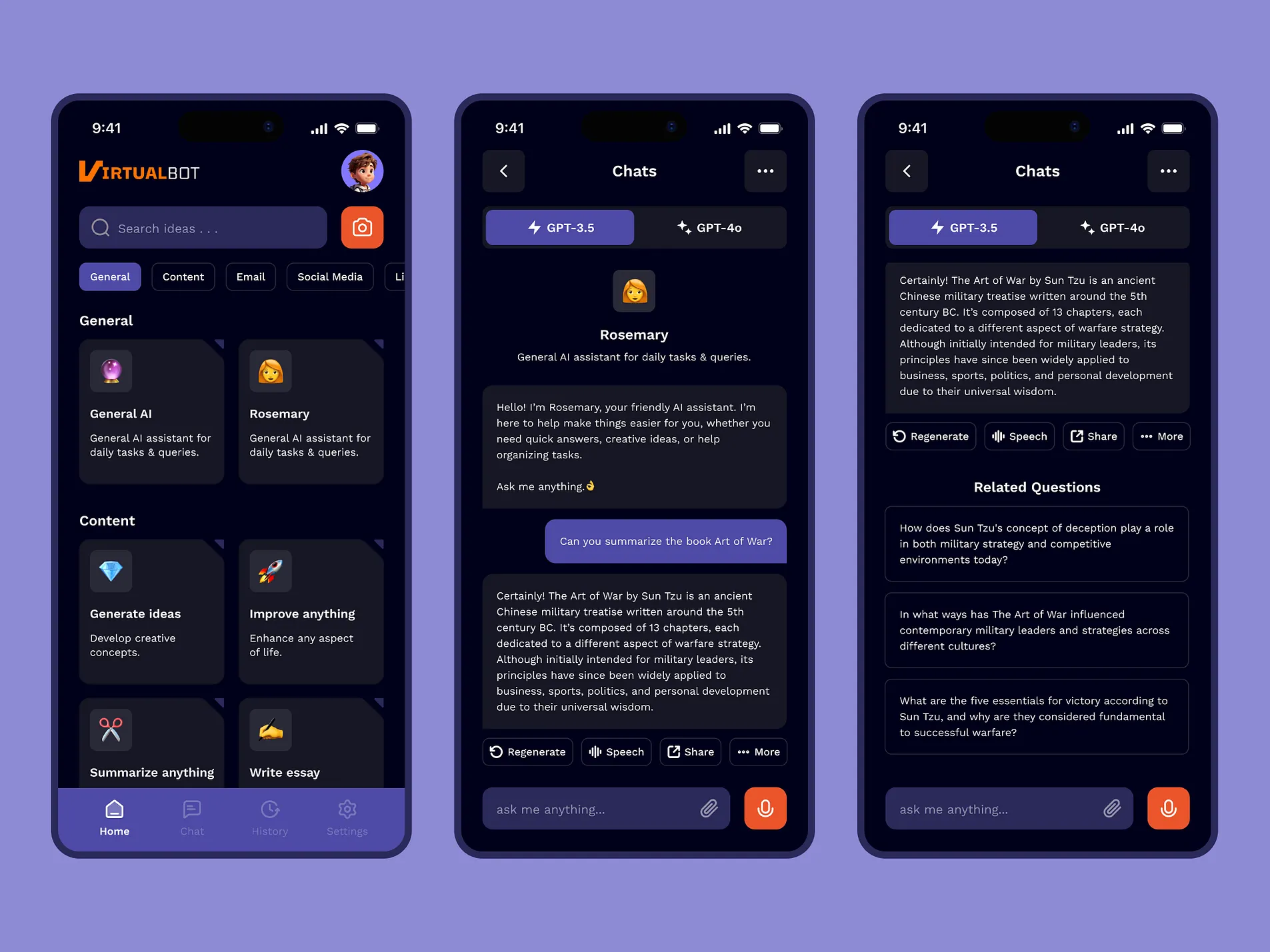 Image of Virtual Bot Mobile App Design