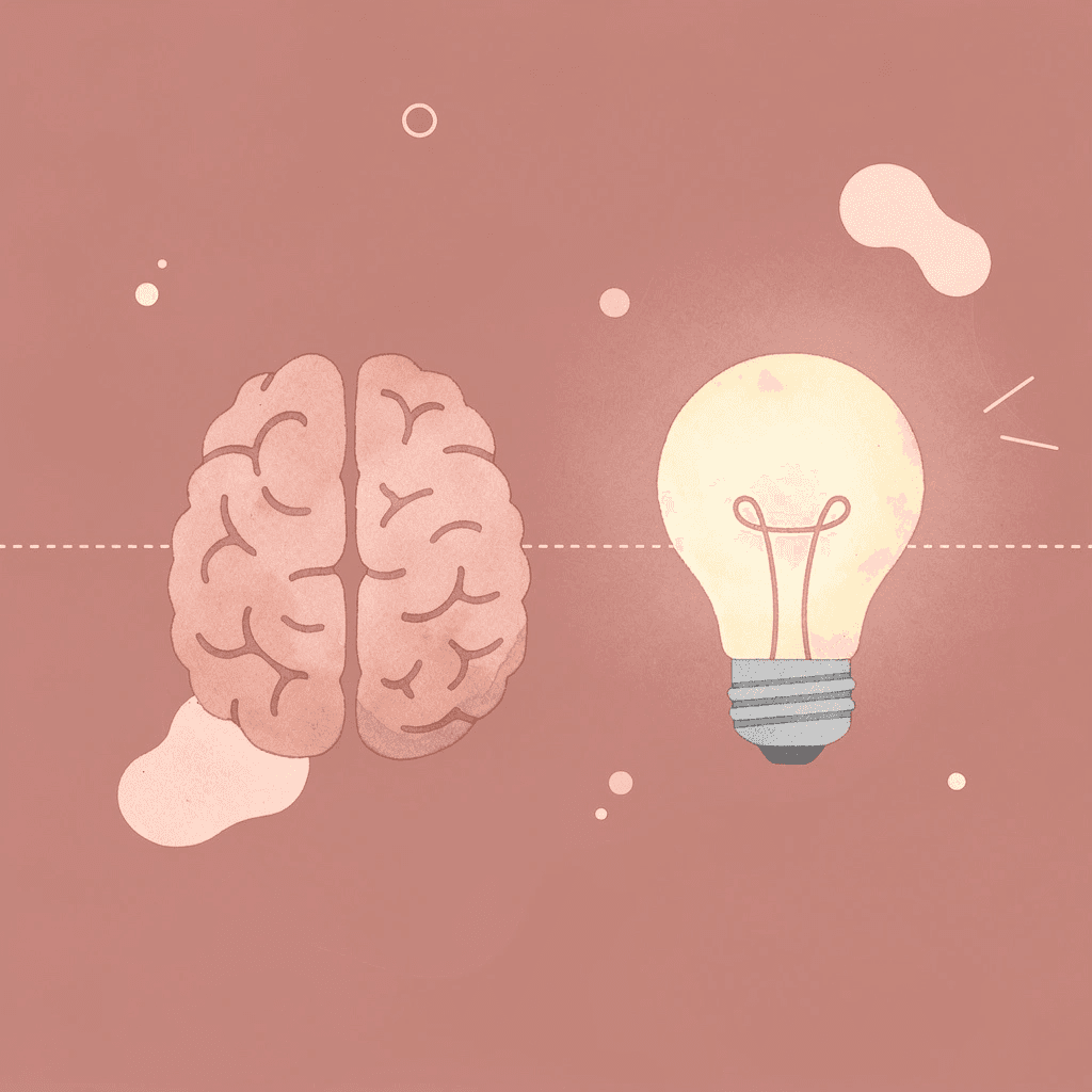 Brain connected to target representing the gap between knowledge and action