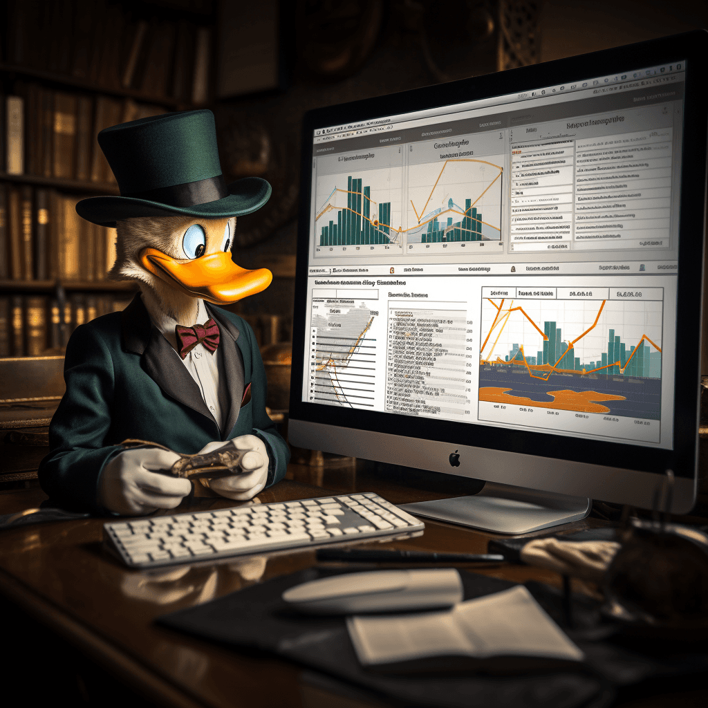 Uncle Scrooge keeping an eye on its organisation's cloud billing activity.