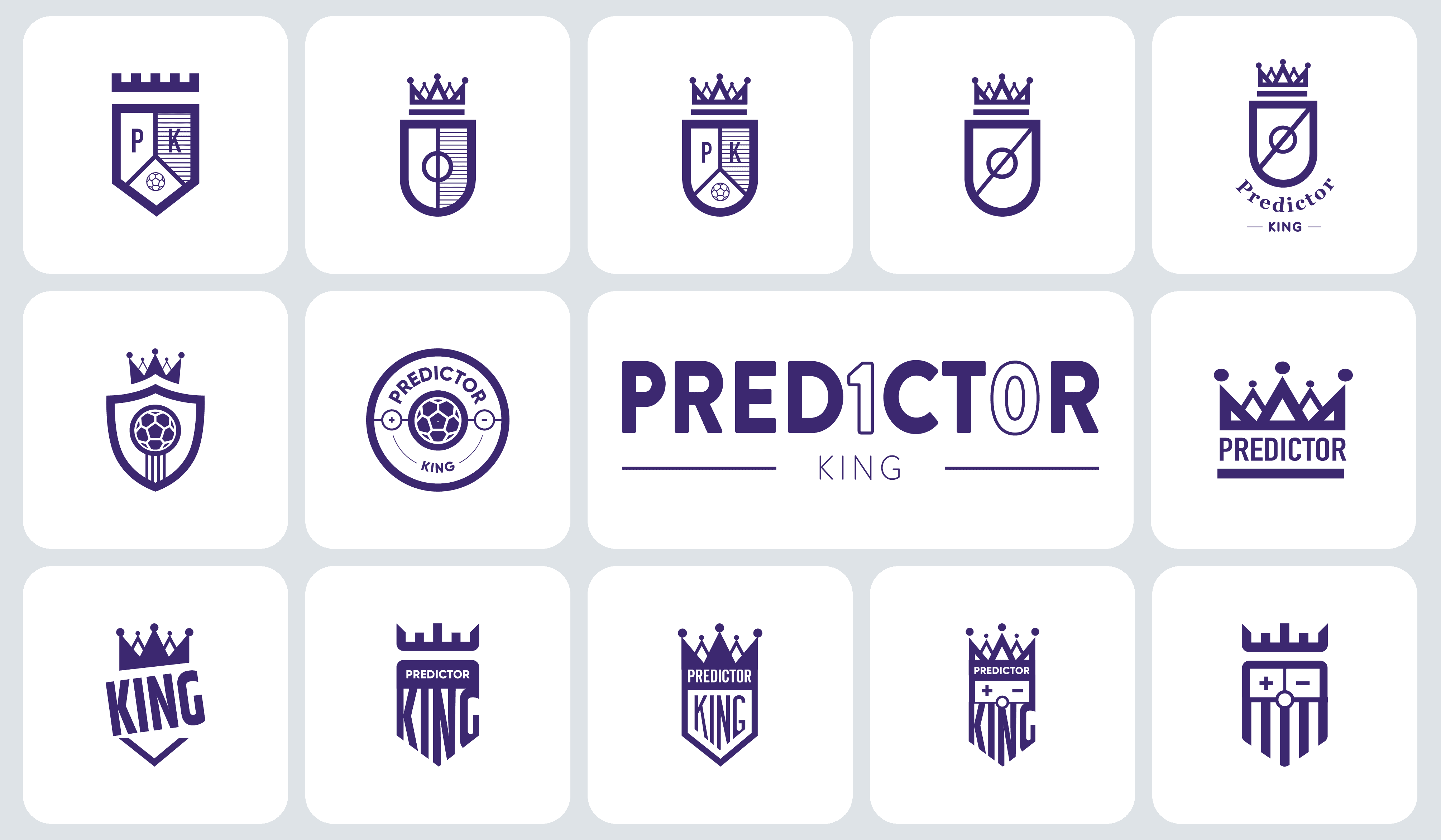Predictor King logo mark concepts