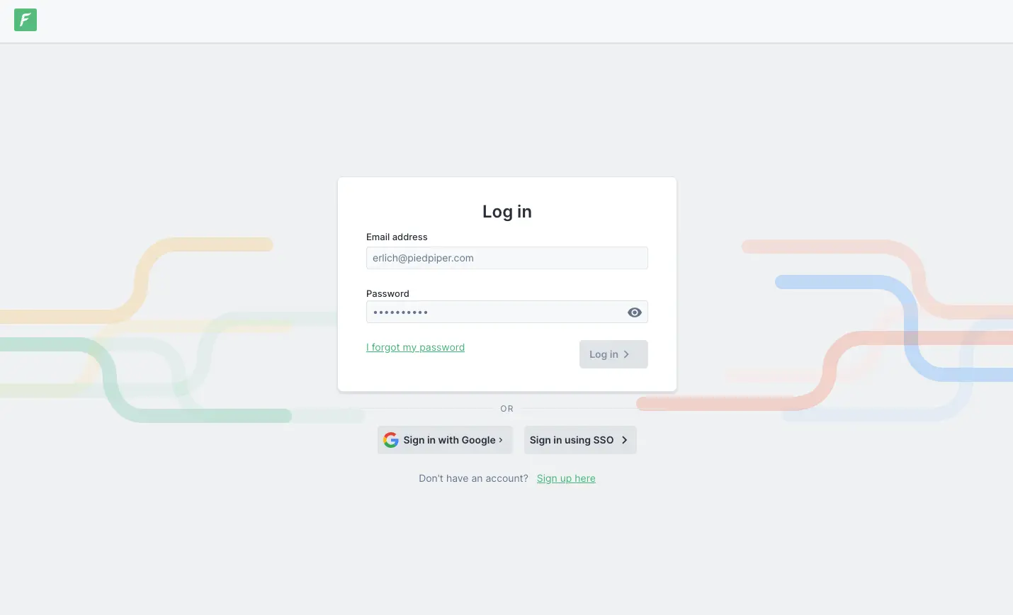 Forest Admin log in page