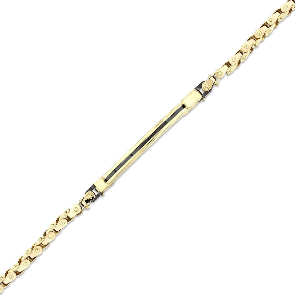 Assos Pırlanta 14 Ayar Altın Tasarım Erkek Zincir Bileklik Modeli