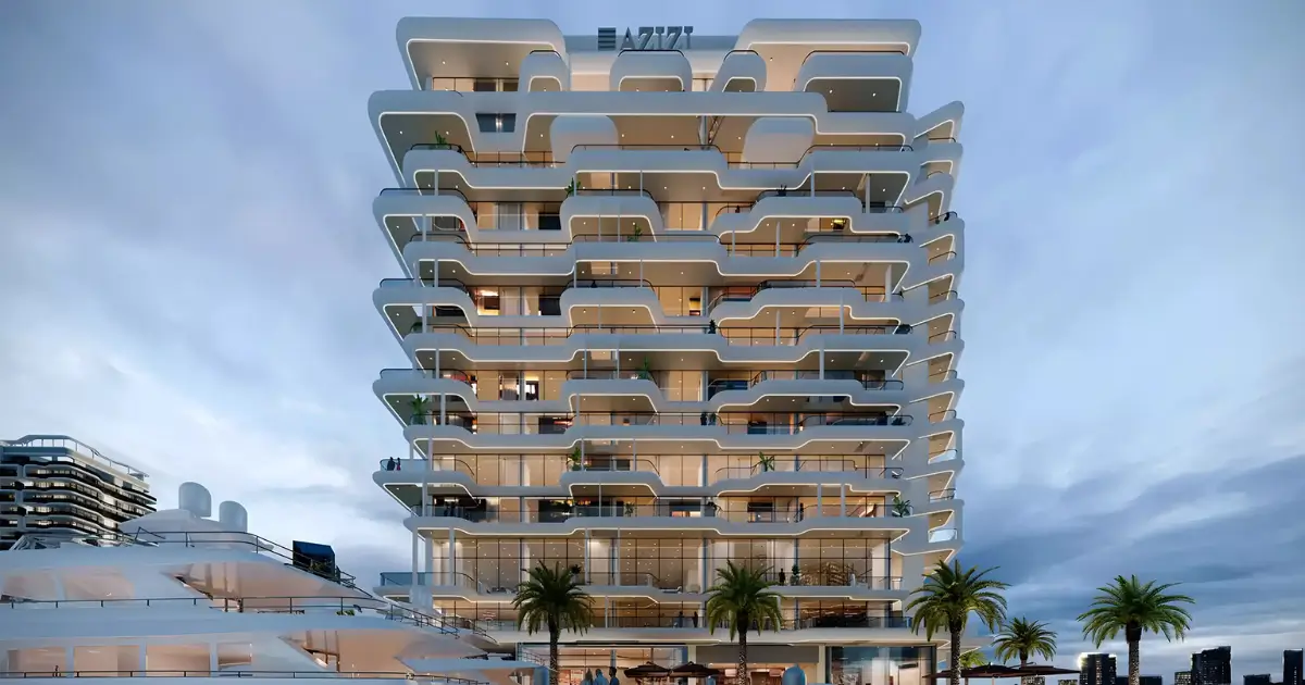 Azizi Leily, a new residential tower in Dubai, exemplifies modern living with its elegant structure and urban setting.