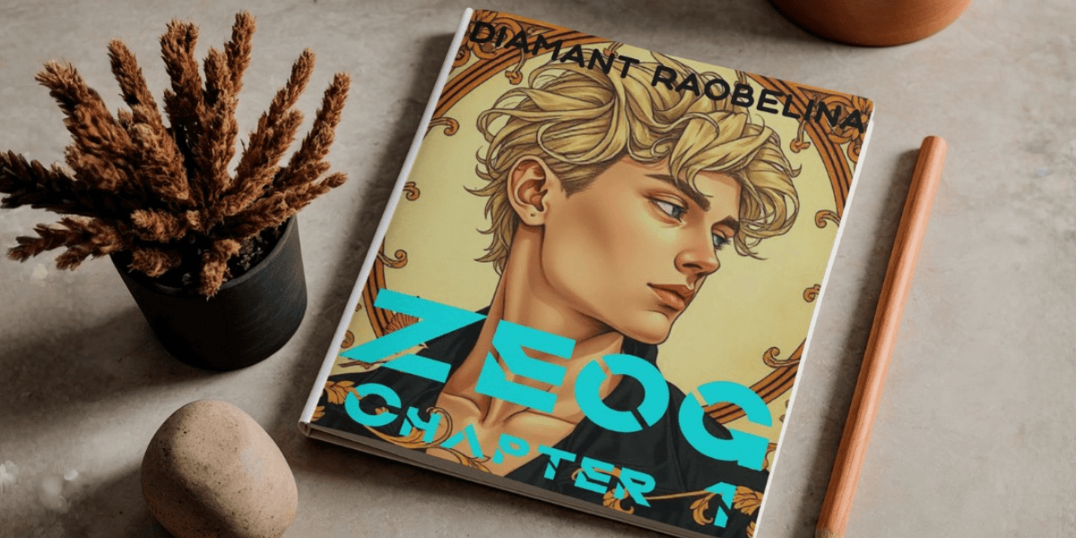 Cover of ZEOG Chapter 1, featuring a young boy with blond hair and a magical, mythical design.