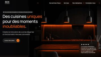 Site internet vitrine pour un cuisiniste, TPE à Bordeaux, présentation des cuisines sur mesure