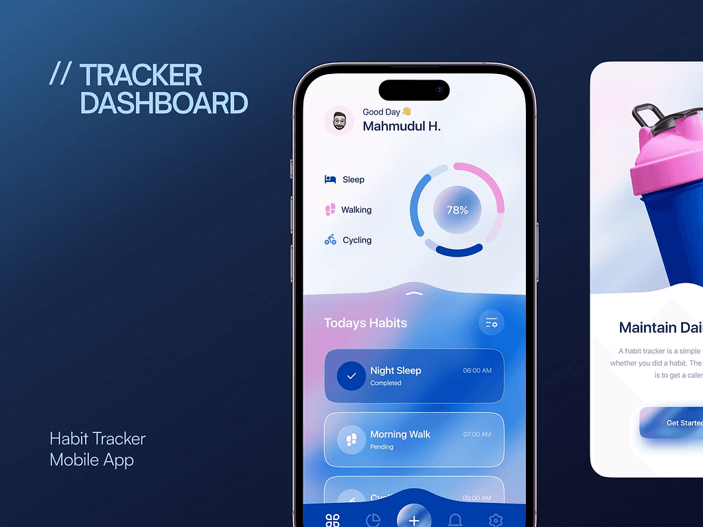 Habit Tracker Mobile App UI/UX Design
